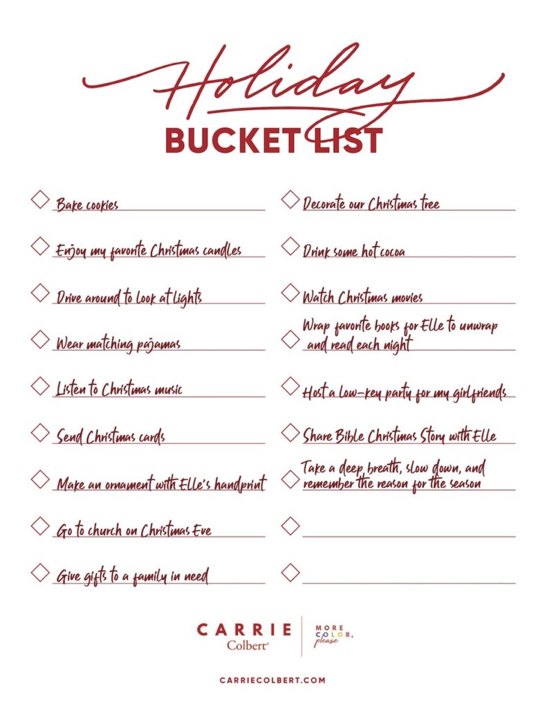 My Holiday Bucket List and Why You Should Make One - Carrie Colbert